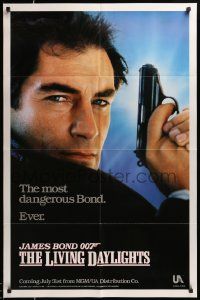 7p527 LIVING DAYLIGHTS teaser 1sh '87 Timothy Dalton as the most dangerous James Bond ever!
