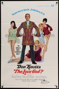 7p538 LOVE GOD 1sh '69 Don Knotts is the world's most romantic male with sexy babes!