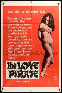 7p543 LOVE PIRATE 1sh '71 sexy Hilary Lee Gaess, Barry Mahon directed nudie cutie!