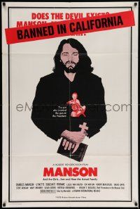 7p565 MANSON 1sh R75 AIP serial killer documentary told by Charles Manson himself!