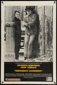 7p581 MIDNIGHT COWBOY 1sh '69 Dustin Hoffman, Jon Voight, John Schlesinger classic!