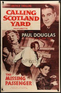 7p586 MISSING PASSENGER 1sh '54 Scotland Yard featurette, Paul Douglas as the story teller!