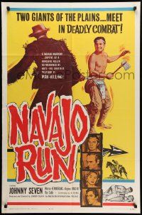 7p619 NAVAJO RUN 1sh '64 Johnny Seven, AIP Native American man-killing!