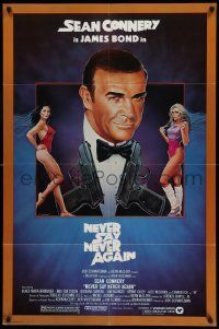 7p626 NEVER SAY NEVER AGAIN 1sh '83 artwork of Sean Connery as James Bond 007!