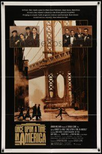 7p655 ONCE UPON A TIME IN AMERICA 1sh '84 Robert De Niro, James Woods, directed by Sergio Leone!