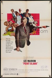 7p691 POINT BLANK int'l 1sh '67 images of Lee Marvin, Angie Dickinson, John Boorman film noir!
