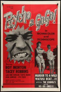 7p710 PSYCHO A GO-GO 1sh '66 Al Adamson directed, Roy Morton, wild go-go girls!