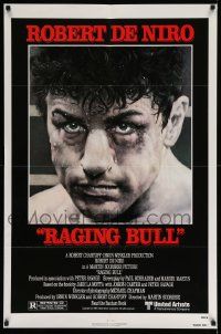7p715 RAGING BULL 1sh '80 Martin Scorsese, classic Kunio Hagio art of boxer Robert De Niro!