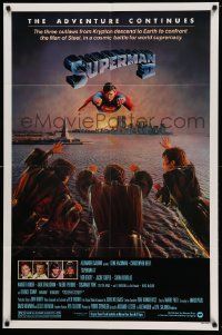7p854 SUPERMAN II studio style 1sh '81 Christopher Reeve, Terence Stamp, great image of villains!
