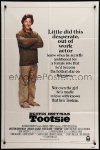 7p914 TOOTSIE int'l 1sh '82 great solo full-length image of Dustin Hoffman, little did he know!