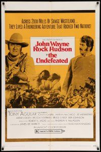7p930 UNDEFEATED style B 1sh '69 John Wayne & Rock Hudson rode where no one else dared!