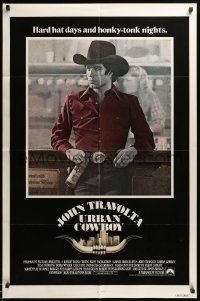 7p934 URBAN COWBOY int'l 1sh '80 great image of John Travolta in cowboy hat with Lone Star beer!