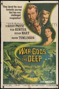 7p950 WAR-GODS OF THE DEEP 1sh '65 Vincent Price, Jacques Tourneur, most fantastic journey!