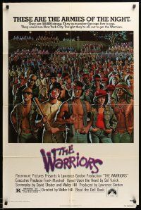 7p953 WARRIORS 1sh '79 Walter Hill, Jarvis artwork of the armies of the night!