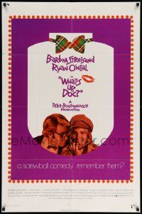 7p961 WHAT'S UP DOC 1sh '72 Barbra Streisand, Ryan O'Neal, directed by Peter Bogdanovich!