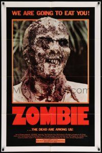 7p998 ZOMBIE 1sh '80 Zombi 2, Lucio Fulci classic, gross c/u of undead, we are going to eat you!