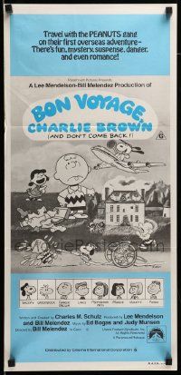 7r296 BON VOYAGE CHARLIE BROWN Aust daybill '80 Peanuts, Charles M. Schulz art, Snoopy!