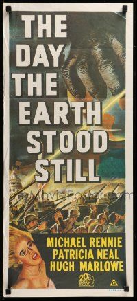 7r322 DAY THE EARTH STOOD STILL Aust daybill R70s Robert Wise, art of giant hand & Patricia Neal!