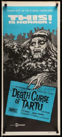 7r324 DEATH CURSE OF TARTU Aust daybill '74 Native American Indian zombies in the Everglades!