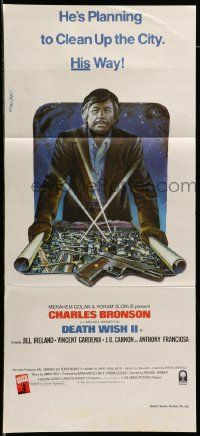 7r326 DEATH WISH II Aust daybill '82 Charles Bronson is planning to clean up the city his way!