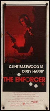 7r338 ENFORCER Aust daybill '76 photo of Clint Eastwood as Dirty Harry by Bill Gold!