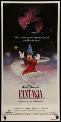 7r345 FANTASIA Aust daybill R82 images of Mickey Mouse & others, Disney musical cartoon classic!