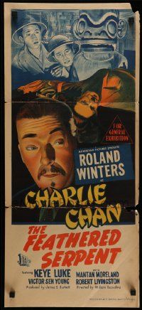 7r348 FEATHERED SERPENT Aust daybill '50 Roland Winters as Charlie Chan in desert, Keye Luke!