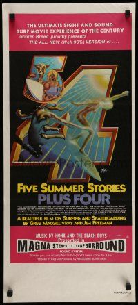 7r352 FIVE SUMMER STORIES PLUS FOUR Aust daybill '76 really cool surfing artwork by Rick Griffin!