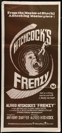 7r358 FRENZY second printing Aust daybill '72 written by Anthony Shaffer, Alfred Hitchcock!