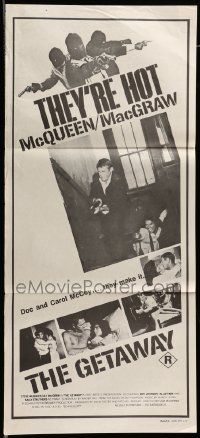 7r370 GETAWAY Aust daybill '72 Steve McQueen, Ali McGraw, Sam Peckinpah directed!