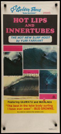 7r386 HOT LIPS & INNERTUBES Aust daybill '70s Yuri Farrant, surfing documentary!