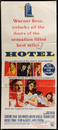 7r388 HOTEL Aust daybill '67 from Arthur Hailey's novel, Rod Taylor, Catherine Spaak, Karl Malden