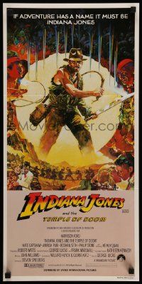 7r391 INDIANA JONES & THE TEMPLE OF DOOM Aust daybill '84 art of Harrison Ford by Mike Vaughan!