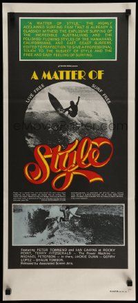 7r415 MATTER OF STYLE Aust daybill '70s images of incredible Australian surfers, cool color design