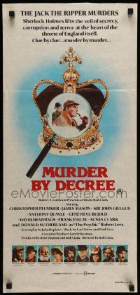 7r420 MURDER BY DECREE Aust daybill '79 Plummer as Sherlock Holmes, James Mason as Dr. Watson!
