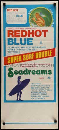 7r436 REDHOT BLUE/SEADREAMS Aust daybill '70s surfing superstars power-waving around the world!