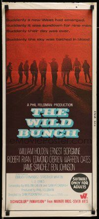 7r509 WILD BUNCH Aust daybill '70 Sam Peckinpah cowboy classic, William Holden & Ernest Borgnine!