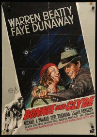 7r597 BONNIE & CLYDE German '68 notorious crime duo Warren Beatty & Faye Dunaway by Rehak!