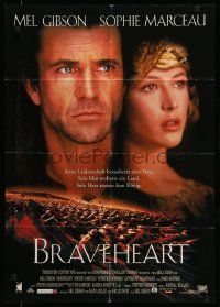 7r599 BRAVEHEART German '95 cool image of Mel Gibson as William Wallace & Sophie Marceau!