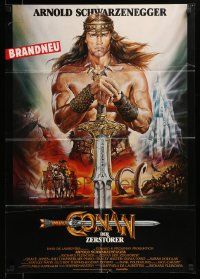 7r625 CONAN THE DESTROYER German '84 great Casaro art of barbarian Arnold Schwarzenegger!