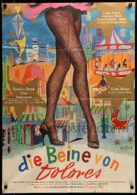 7r655 DIE BEINE VON DOLORES German '57 great full-length art of sexy showgirl's legs by Ahri!