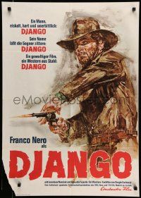 7r660 DJANGO German '66 Sergio Corbucci, really cool art of Franco Nero in title role with gun!