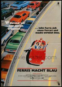 7r688 FERRIS BUELLER'S DAY OFF German '86 John Hughes, different art of cast in Ferrari!