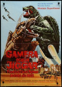 7r705 GAMERA VS MONSTER X German '72 Gamera tai Daimaju Jaiga, cool battle artwork!