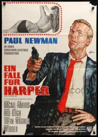 7r732 HARPER German '66 Paul Newman has many fights, sexy Pamela Tiffin, Moving Target!