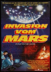 7r762 INVADERS FROM MARS German '86 Tobe Hooper, art by Rider, there's no place on Earth to hide!