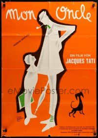 7r829 MON ONCLE German R70s My Uncle, wacky different art of Jacques Tati as Mr. Hulot!