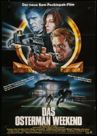 7r855 OSTERMAN WEEKEND German '83 typical Sam Peckinpah, Casaro art of Rutger Hauer w/crossbow!