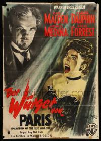 7r861 PHANTOM OF THE RUE MORGUE German '54 great art of Karl Malden & screaming Patricia Medina!
