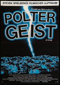 7r872 POLTERGEIST German '82 Tobe Hooper, blue art of the planned community of Cuesta Verde!